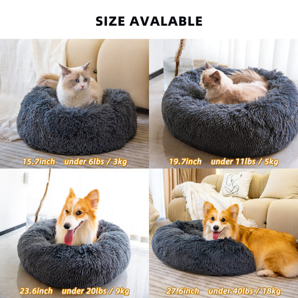 Haustierbetten für Katzen, Hundebett, waschbar, Anti-Angst, flauschiges Hundebett