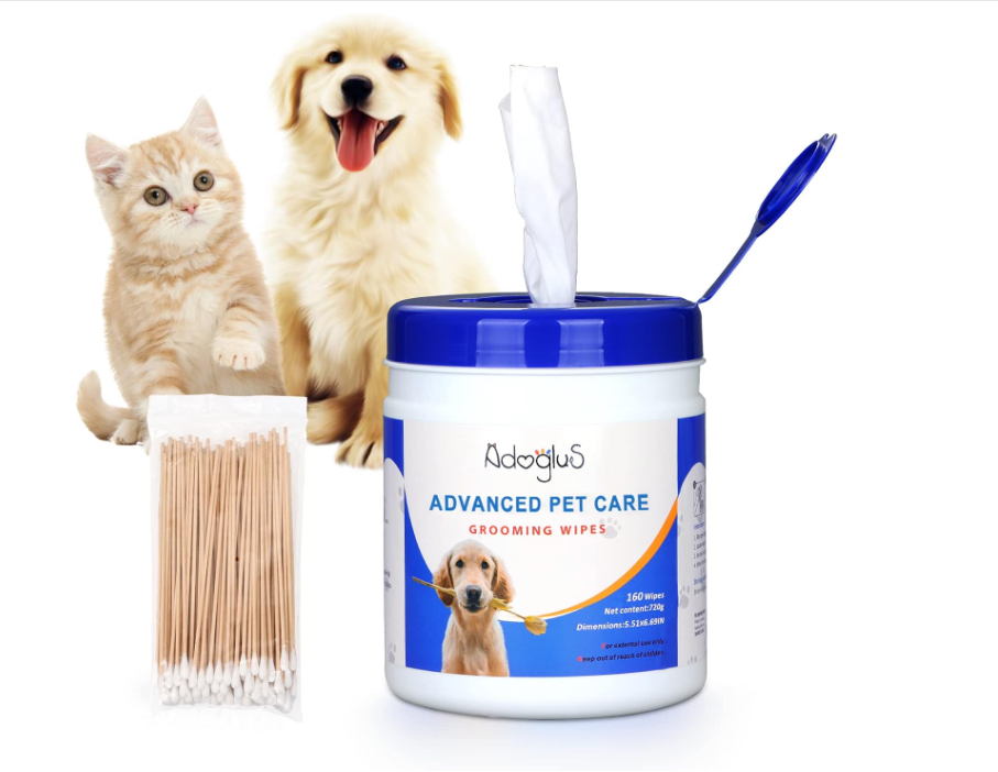 Haustier-Feuchttücher mit gratis Wattestäbchen