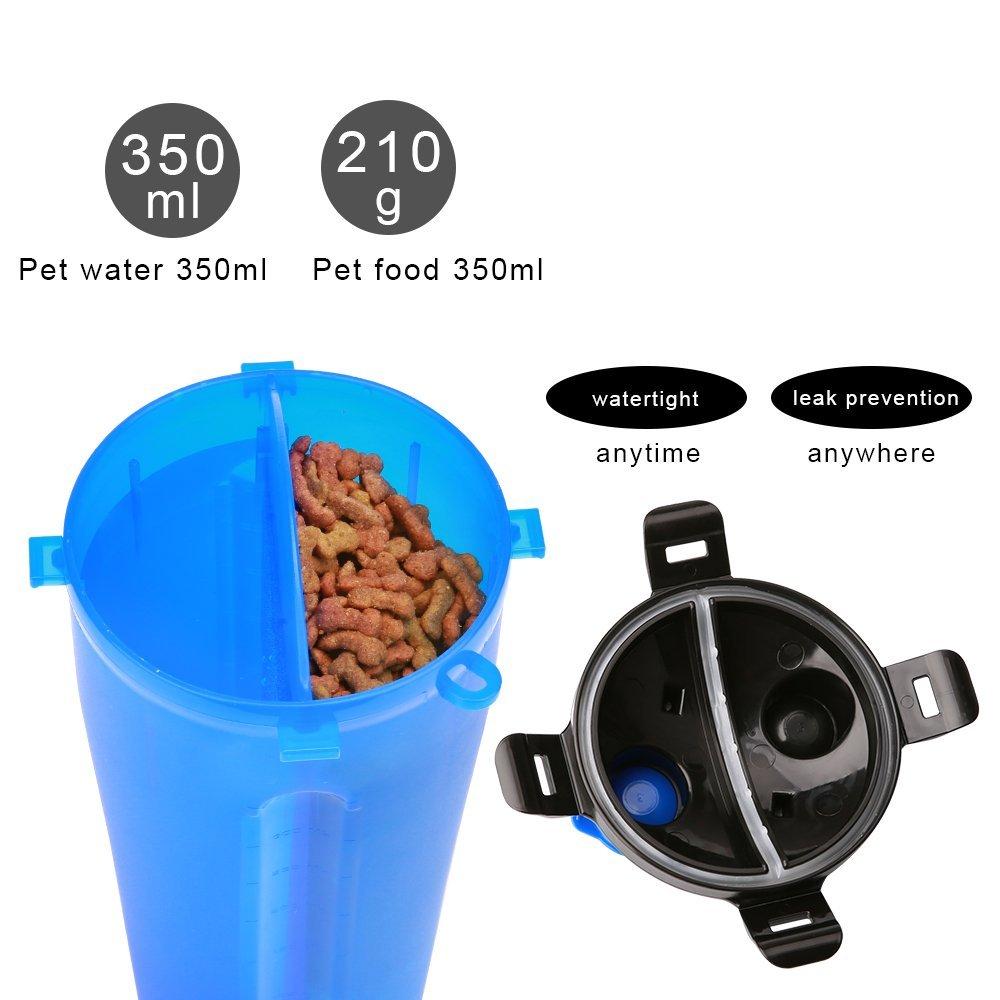 2-in-1 Hunde-Trinkflasche mit Näpfen