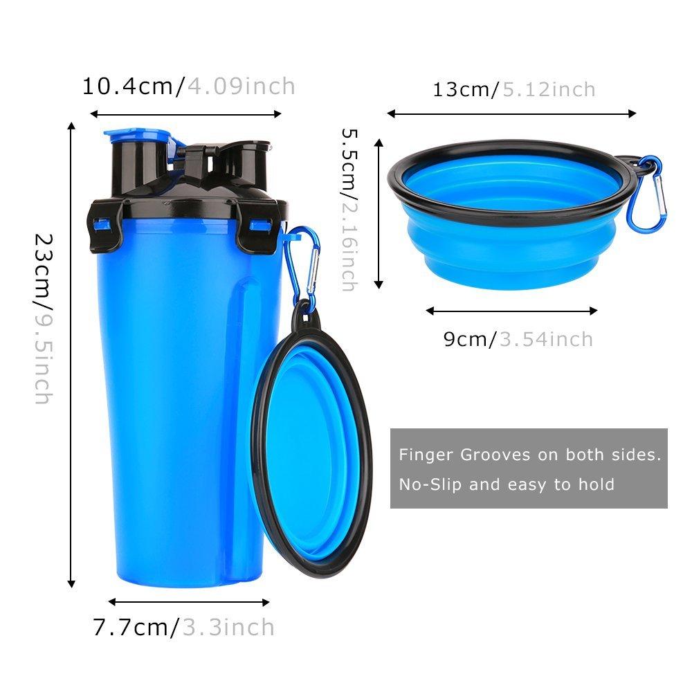 2-in-1 Hunde-Trinkflasche mit Näpfen